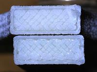 dense cross-section of a sample from a 3d printer